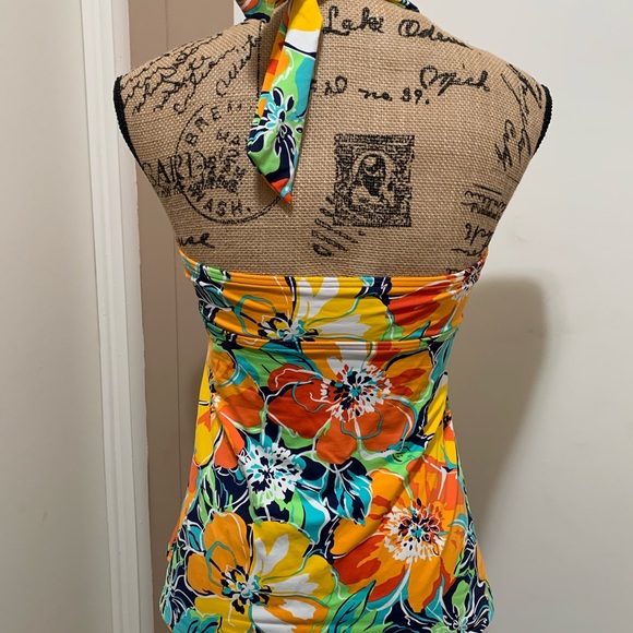 Lands End Women's Swimsuit Halter Tankini Top 8 - Picture 6 of 10